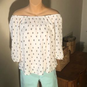 Cream peasant top